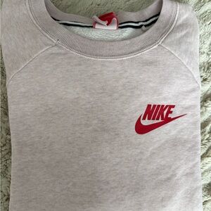 Nike Blush Sweatshirt with Red Logo